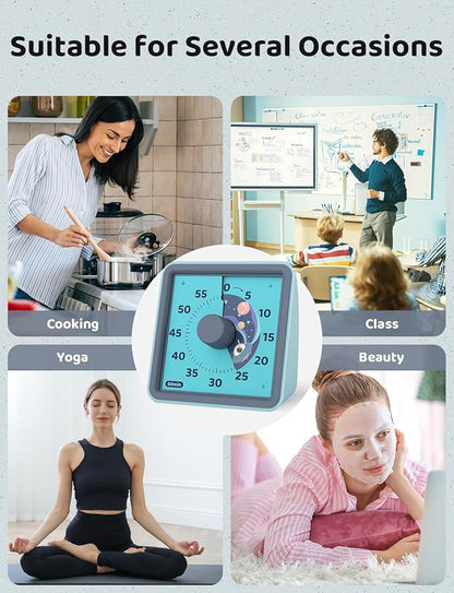 LIORQUE 60 Minute Visual Timer for Kids, Visual Countdown Timer for Classroom