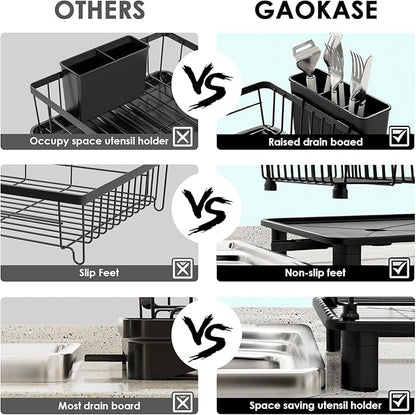 GAOKASE Dish Drying Rack, Stainless Steel-Dish Rack, Dish Racks