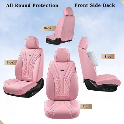 Coverado Car Seat Covers, Car Seat Covers Front Seats, 2-Pack Front Seat Cover, Nappa Leather Waterproof Seat Covers, Car Seat Protectors, Automotive Seat Covers Universal Fit for Most Vehicles