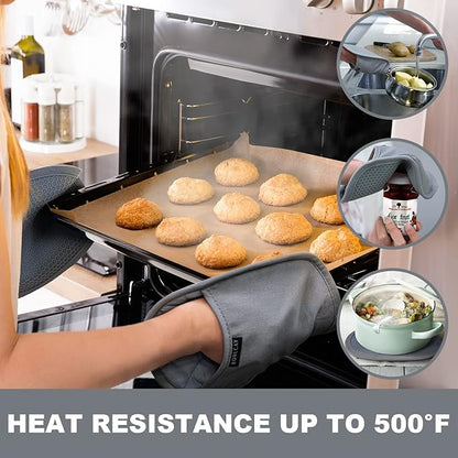 2-Pack Silicone Pot Holders for Kitchen Heat Resistant up to 500°F, Non-Slip