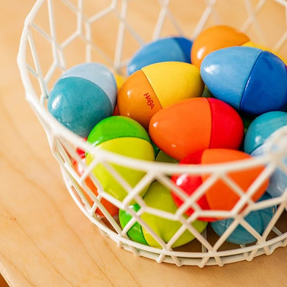 HABA Fun with Sounds Wooden Eggs - 5 Acoustic Sounds, Made in Germany, Kids Musical Instruments, Toddler Sensory Toys Montessori Toys for 2 yrs+