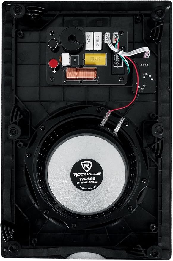 Rockville Pair WA658 240W in-Wall Speakers, 6.5" Kevlar Woofer, Silk Dome