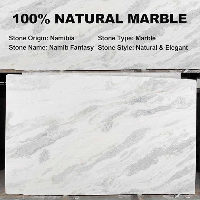 Koville African Genuine Marble Paper Towel Holder Countertop, Metal Rod 6"