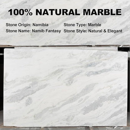 Koville African Genuine Marble Paper Towel Holder Countertop, Metal Rod 6"