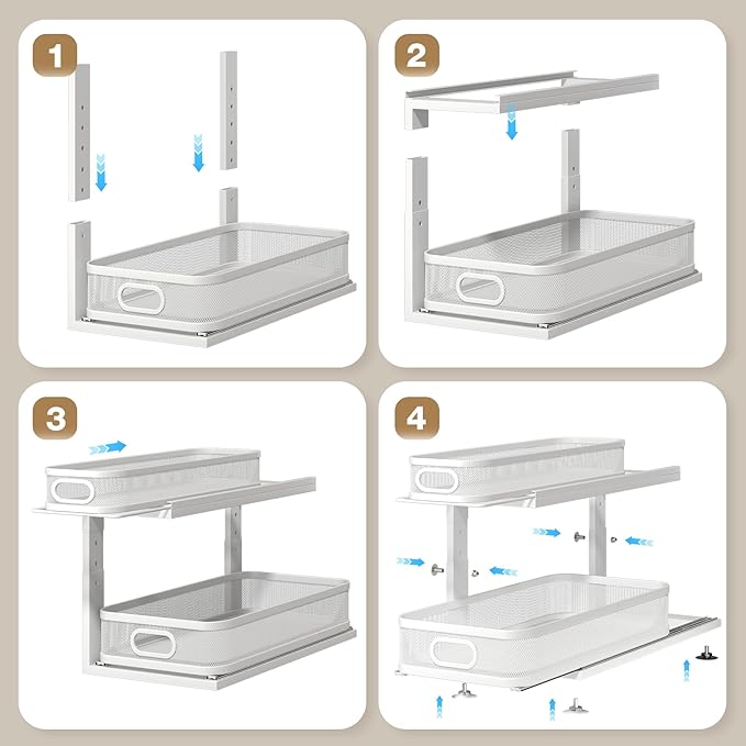 2 Pack 21IN-Depth Under Sink Organizer