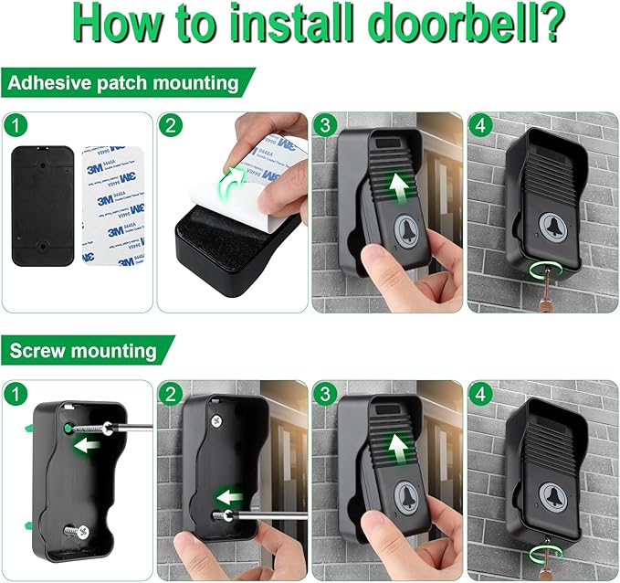 Wireless Doorbell, Hands Free Intercom Doorbells 1000ft Range, Full Duplex Two