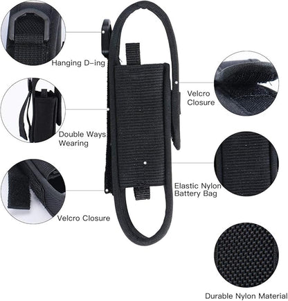 WUBEN Flashlight Holster LED Tactical Flash Light Nylon Pouch Holder Belt Adjustable Heavy Duty Flashlight Carry Case 5.5"x1.2" (Flashlight not Included)