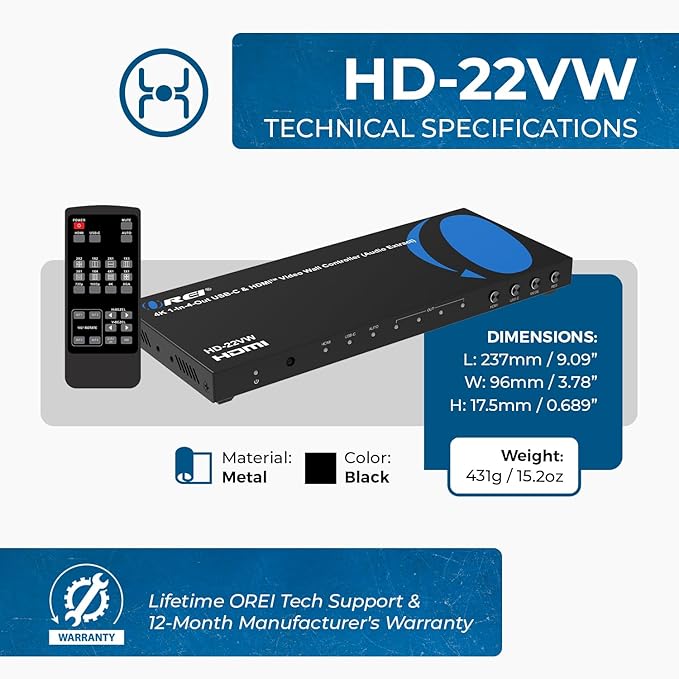OREI 4K Video Wall Controller for Multi-Screen Display