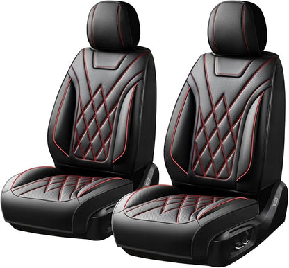 Car Seat Covers Compatible with Hyundai Equus 2011-2016 - Waterproof & Breathable Luxury Leather All-Weather Seat Cushions Protectors, Airbag Compatible, Only 2 Front seat Covers (Redline)