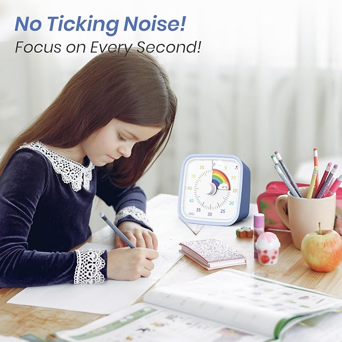 Yunbaoit Visual Timer with Protective Case, Rainbow Disk 60 Minute Countdown