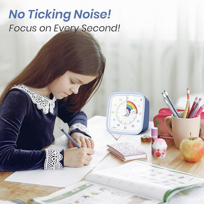 Yunbaoit Visual Timer with Protective Case, Rainbow Disk 60 Minute Countdown