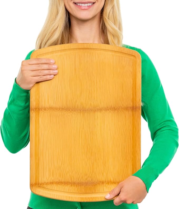 FSC-Certified Extra Large Bamboo Cutting Board Featuring 18 Inch Glue-Free