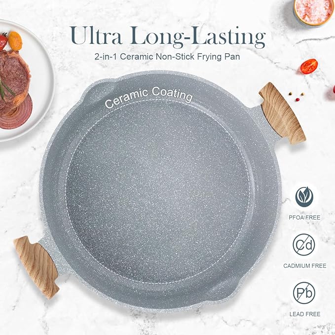 AIKENBBKK Ceramic Frying Pan