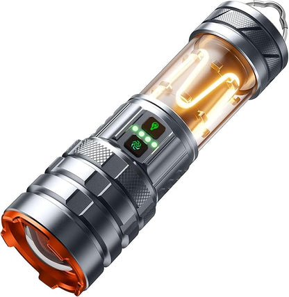 Camping Flashlights,90000 Lumens 5000mAh Super Bright High Lumens Rechargeable Flashlight with 11 Modes,Waterproof,Adjustable LED Multi-Flashlight for Car,Outdoor,Camping,Walking,Tactical