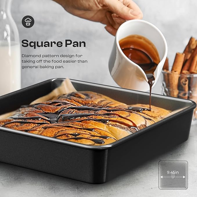 Nonstick Baking Pans Set, 8-Piece Stackable Bakeware Sets, Non-Toxic Oven Pan