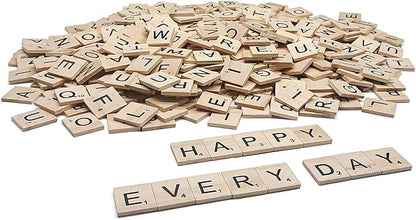 1000 Pieces Letters for Crafts, Wood Tiles, DIY Wood Gift Decoration, Making Alphabet Coasters and Crossword Game