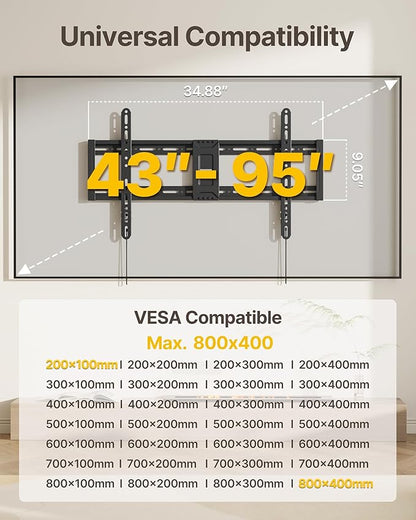 monTEK Heavy Duty Fixed TV Wall Mount