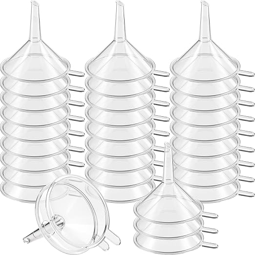 Hoolerry 200 Pcs Small Funnel for Filling Small Bottles Clear Plastic Mini