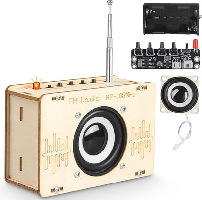 Poraxy Science Kits for Kids Age 8-12 12-14, STEM Kits 8-10, Build Your Own FM Radio Kit, Electronic Circuits DIY Experiment Engineering Building Project, Toys Gifts for Teen Boys Girls 9 11 13 15 16+