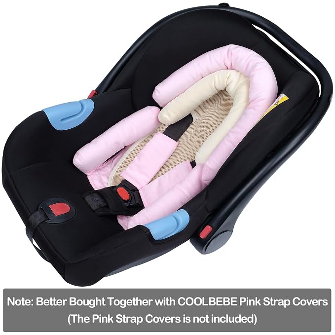 COOLBEBE Upgraded 3-in-1 Babybody Support for Newborn Infant Toddler - Extra Soft Car Seat Insert Cushion Pad, Perfect for Carseats, Strollers, Swings, Pink