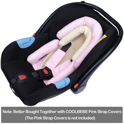 COOLBEBE Upgraded 3-in-1 Babybody Support for Newborn Infant Toddler - Extra Soft Car Seat Insert Cushion Pad, Perfect for Carseats, Strollers, Swings, Pink