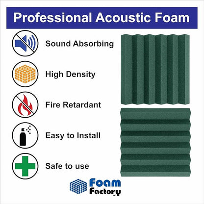 Foam Factory Inc 24 Pack Color Acoustic Foam Panel Studio Soundproofing Wedge