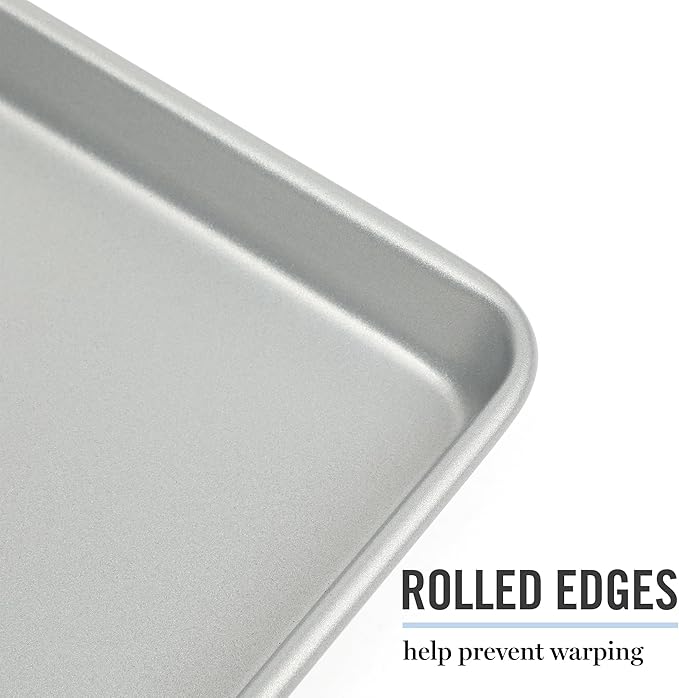 Martha Stewart Gallen 15 x 10 Inch Nonstick Carbon Steel Cookie Sheet – Silver