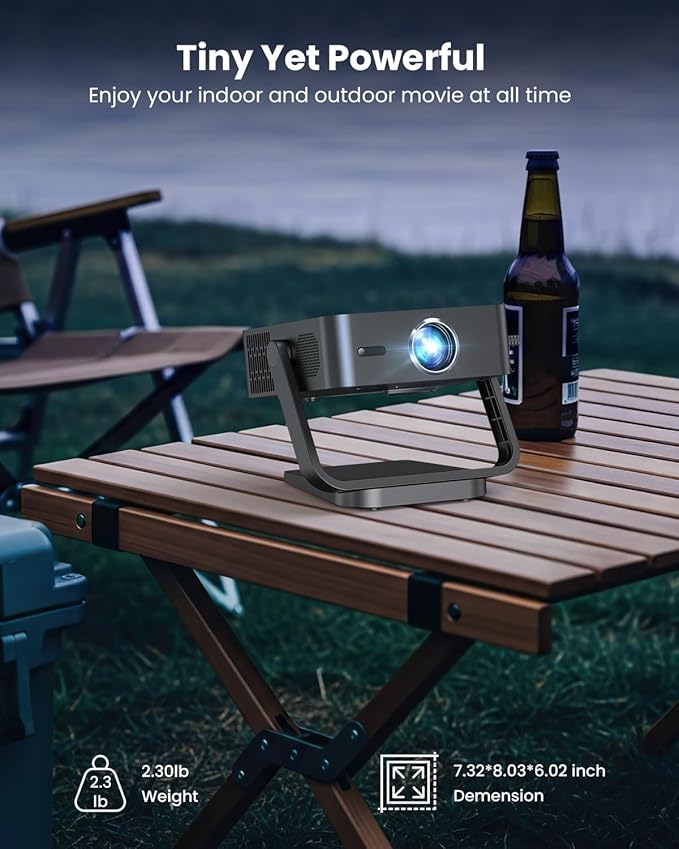 FUDONI Smart Projector with WiFi 6 and Bluetooth, 1080P Full HD Projector