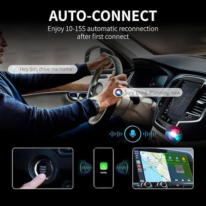 Wireless CarPlay Adapter 2-in-1 for Maxus V80 2018 2019 2020 2021 2022 2023 2024 2025, USB Design Plug and Play Bluetooth Fast Connection Car Accessories,B-Silver