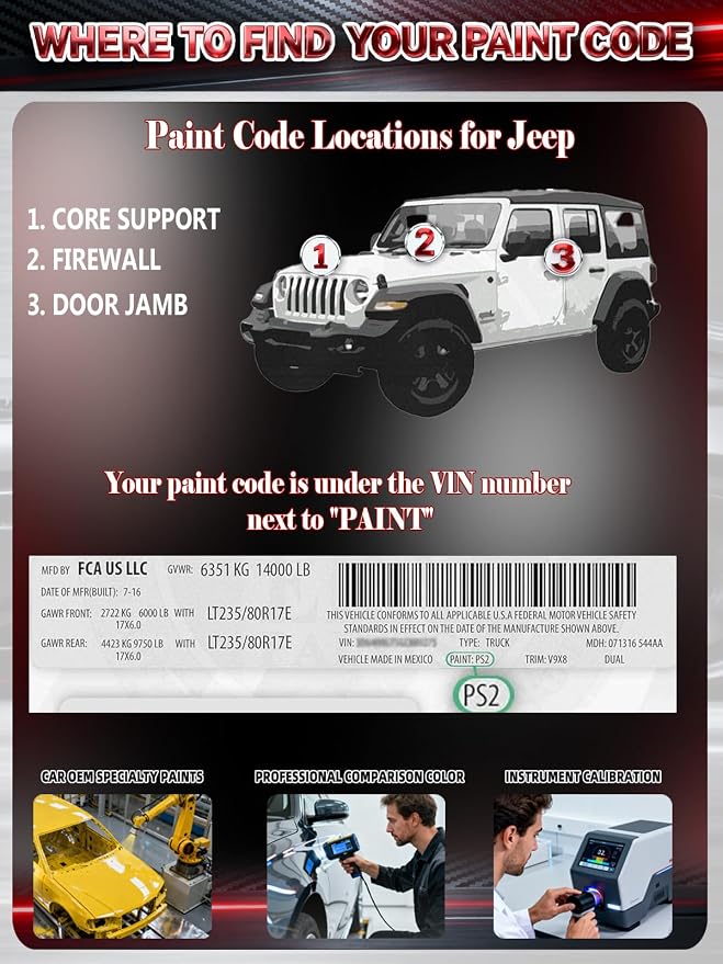 PRC/MRC Firecracker Red Car Touch Up Paint for Jeep, Color Accurate Two-In-One Car Paint Scratch Repair Pen, Professional Scratch Remover for Vehicles Chips and Nicks Scuff