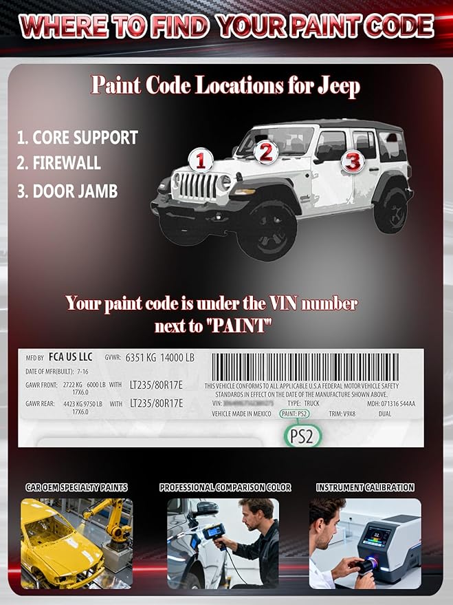 PRP/JRP Deep Cherry Red Crystal Pearl Car Touch Up Paint for Jeep, Color Accurate Two-In-One Car Paint Scratch Repair Pen, Professional Scratch Remover for Vehicles Chips and Nicks Scuff