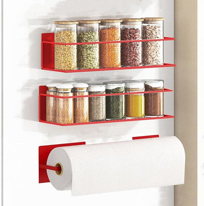 Magnetic Spice Rack For Refrigerator, Space Saving Magnetic Shelf For Fridge