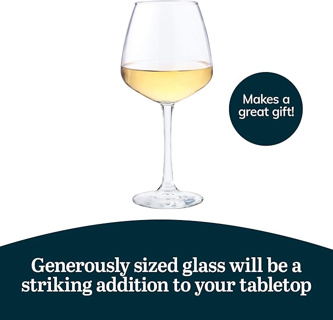 Libbey Vina Diamond Balloon Wine Glasses Set, Unique Angular Red Wine Glasses Set of 12, Large, Elegant Glass Wine Glasses for Celebratory Events