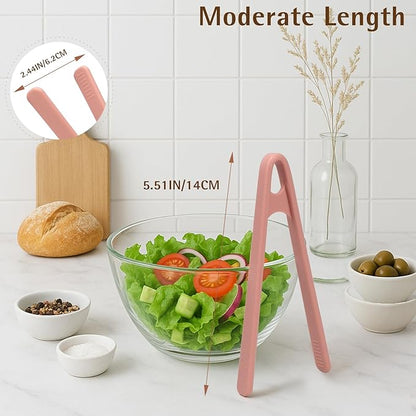 3-Pack Mini Silicone Tongs – 5.5" Small Kitchen Tongs in 3 Colors