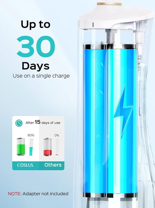 COSLUS Portable Water Flosser for Teeth: 10 Pressure Settings Professional