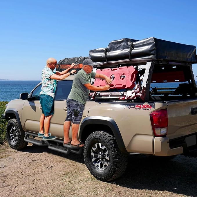 BINARY STAR Running Boards Compatible with 2005-2026 Nissan Frontier Crew Cab, Bed Access Step Bars Wheel to Wheel Side Steps Nerf Bars Step Boards