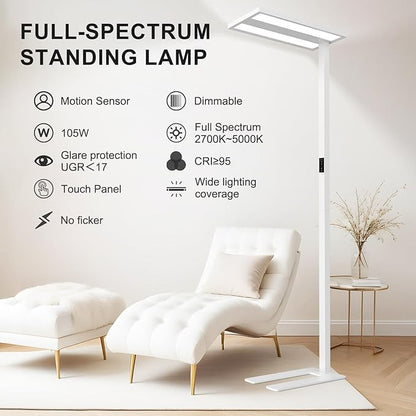 STERREN 76'' Motion Sensor Floor Lamp, 105W Modern LED Floor Lamp, Smart