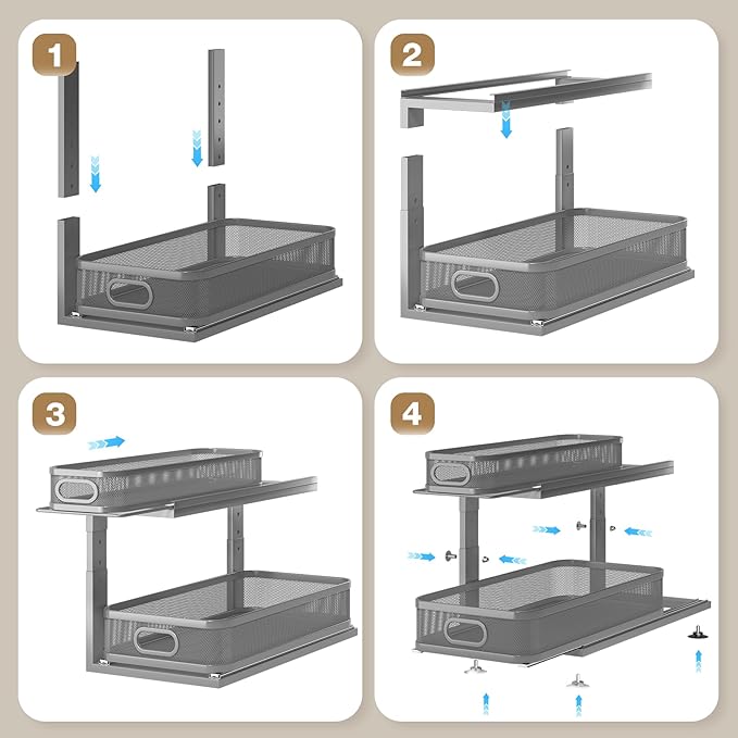 2 Pack 21IN-Depth Under Sink Organizer