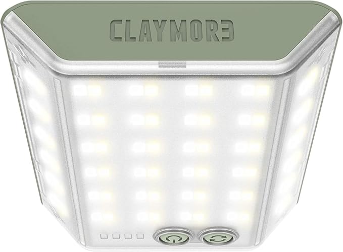 CLAYMORE 3Face Mini (Moss Green) - Lightweight and Portable LED Area Light for Outdoors, Camping, Tent, Emergency, and Industrial Use. Rechargeable Lantern with USB-C, Up to 60 Hours Battery Life.