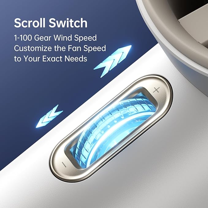 JISULIFE Portable Handheld Fan, Speed Adjustable Turbo Mini and 3600mAh Battery