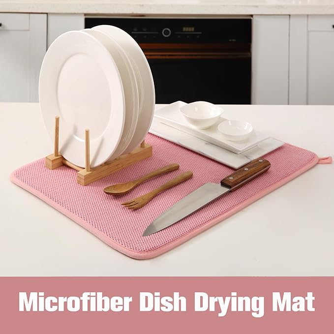 2 Pack Microfiber Dish Drying Mat