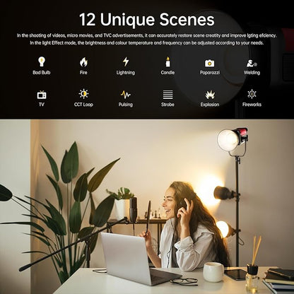 GVM Photography Lighting 300W Bi-Color Studio Lights