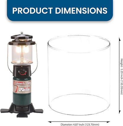 American Mantle Clear Straight Lantern Globe: CLG8500 (Replacement for CLMN R690B048C) - 4.92"x4.92"x5.31"