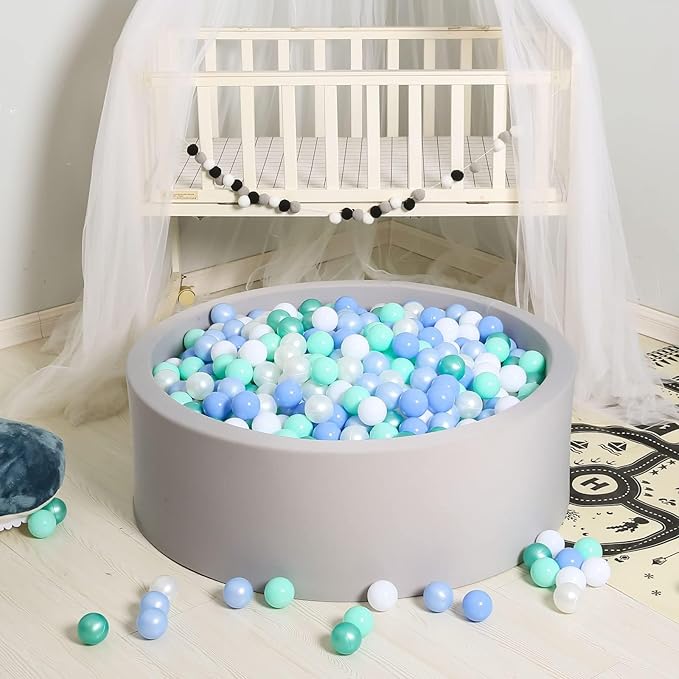 GOGOSO Ball Pits Balls for Toddlers Pack of 50 100 200 Plastics Shape Ball Non-Phthalate Non-BPA Non-Toxic 2.2-Inch Crush Proof Play Balls