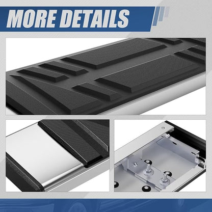 Auto Dynasty Running Boards Compatible with 2016-2022 Honda Pilot, Stainless Steel Side Step Rail Nerf Bars, 6.5" x 73" Step Bars, Polished Chrome