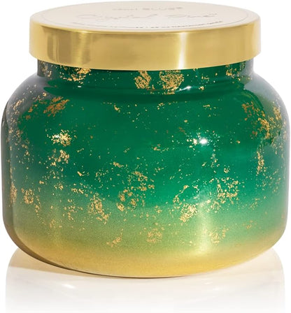 Capri Blue Glimmer Jar Candles - Luxury Holiday Scented Candles for Home - Long Lasting Soy Wax Blend - Scented Holiday & Home Decor - Crystal Pine Oversized Signature Jar (28 oz)