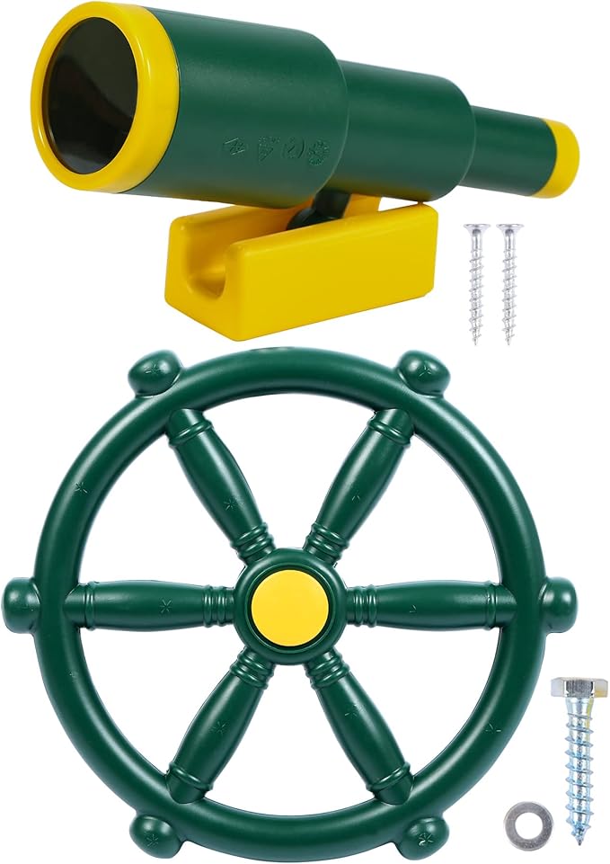 RedSwing Playground Accessories for Kids, Play Set Attachments with Pirate Ship Wheel and Telescope for Outdoor Backyard, Swing Set Replacement for Treehouse, Easy to Set Up