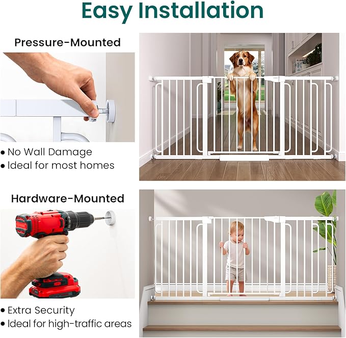 Cumbor Extra Wide Baby Gate, 36.6-69" Walk-Through Dog Gate
