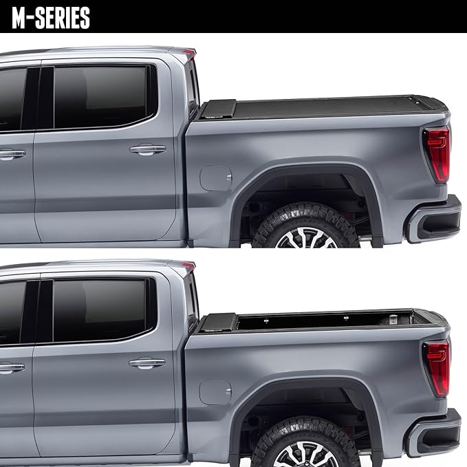 RealTruck Roll-N-Lock M-Series Retractable Truck Bed Tonneau Cover | LG225M | Fits 2019 - 2025 Chevy/GMC Silverado/Sierra, works w/ MultiPro/Flex tailgate 8' Bed (96.3")