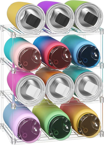 Lifewit Stackable Bottle Storage Organizer, Large Slot Water Bottle Tumbler Cup